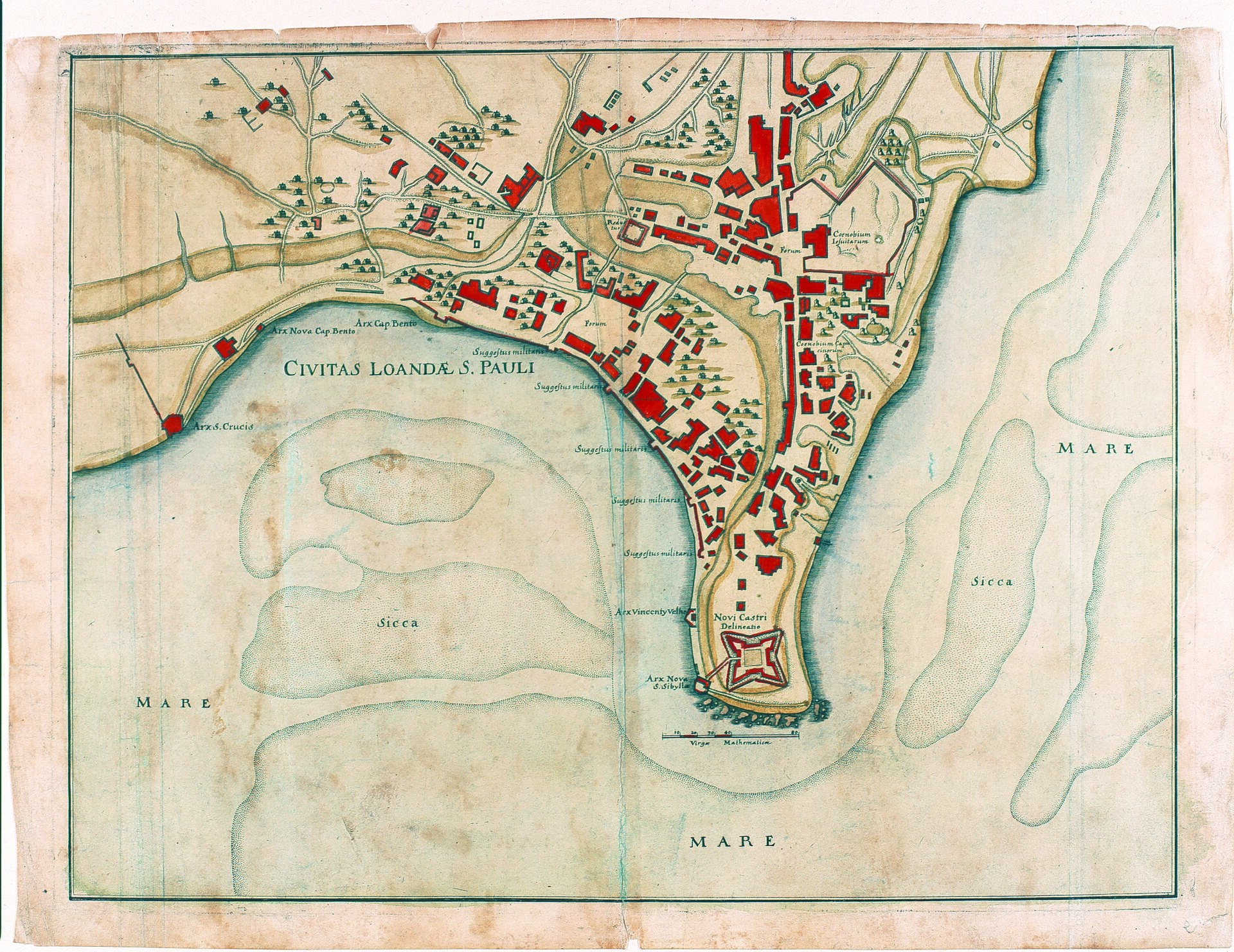 17th-century view of Luanda by Pierre d'Avity